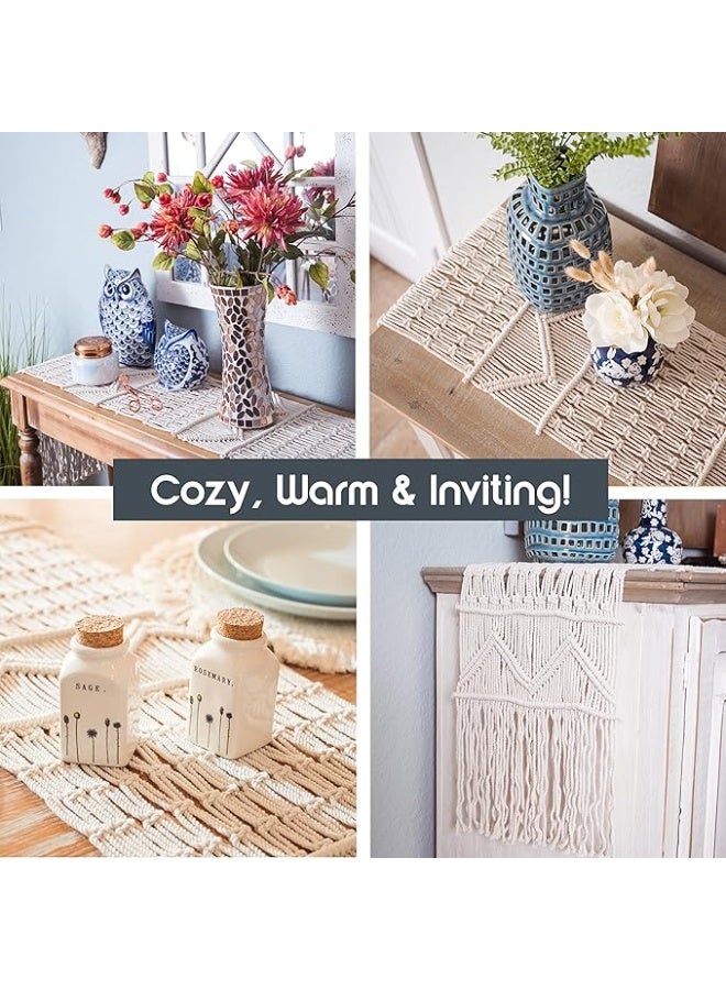 انتيكيانو مفرش طاولة طويل مكرمية - Image 4