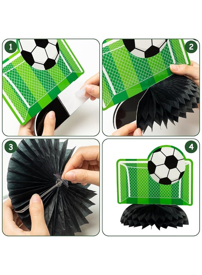 ANGOLIO 12Pcs Soccer Ball Birthday Honeycomb Centerpiece Football Soccer Theme Topper Centerpieces Theme Party Table Topper Happy Birthday Decorations for Boys Kids Party Supplies - Image 2