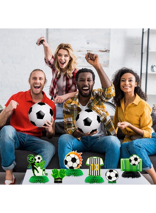 ANGOLIO 12Pcs Soccer Ball Birthday Honeycomb Centerpiece Football Soccer Theme Topper Centerpieces Theme Party Table Topper Happy Birthday Decorations for Boys Kids Party Supplies - Image 4