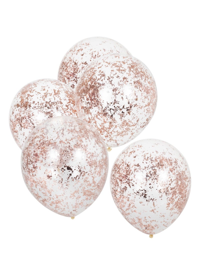 Ginger Ray Ginger Ray Rose Gold Foil Confetti-Filled Balloons - Party Decoration  - Image 1