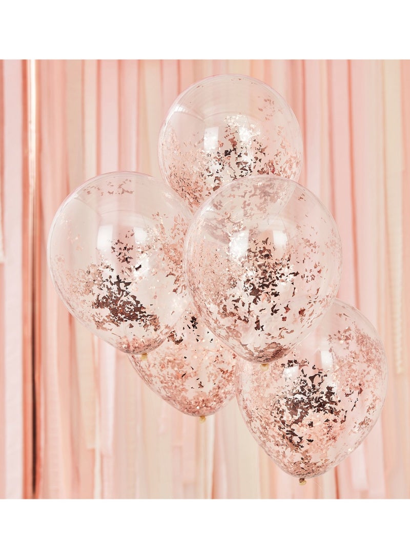 Ginger Ray Ginger Ray Rose Gold Foil Confetti-Filled Balloons - Party Decoration  - Image 2