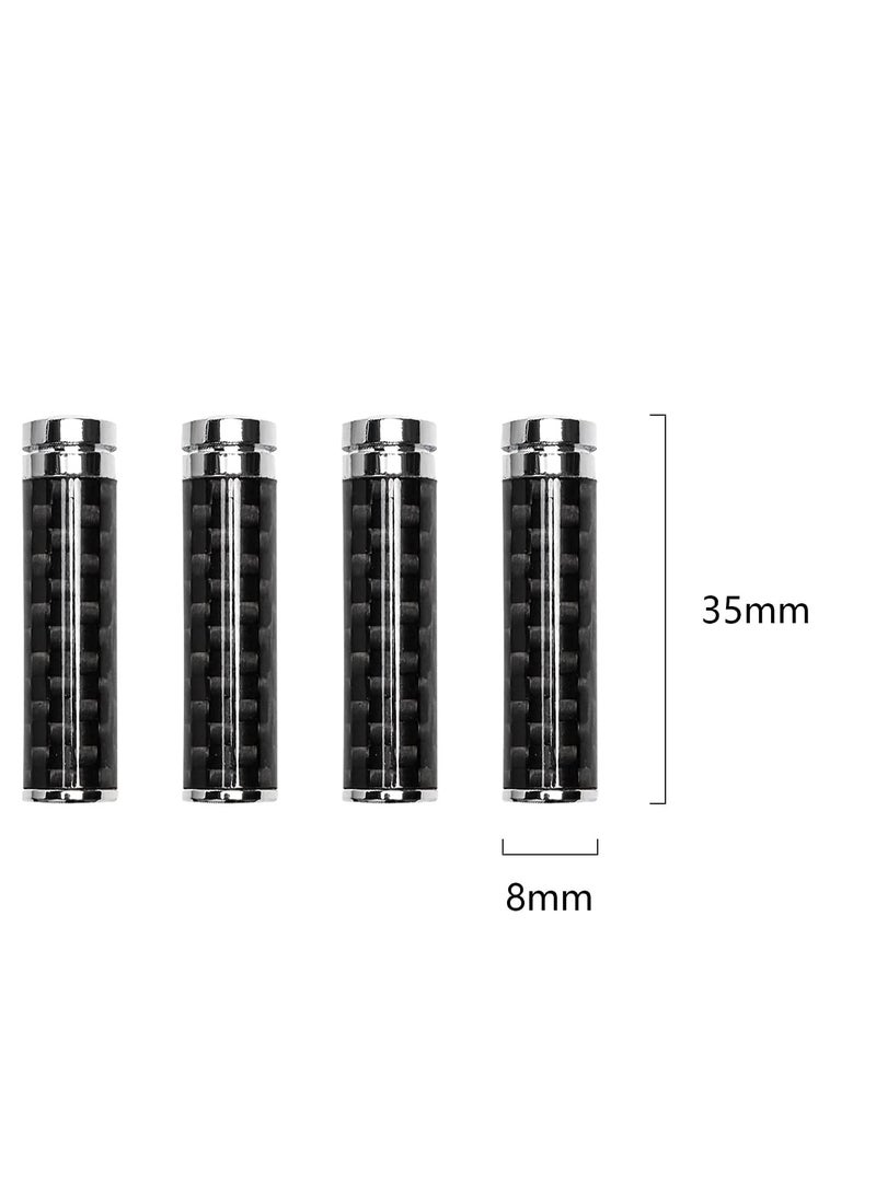 4PCS Universal Door Lock Pin Cover Carbon Fiber Hard Durable Flame Retardant Corrosion Resistant Car Interior Accessories Door Bolt Lock Pin Knob Set Black - Image 5