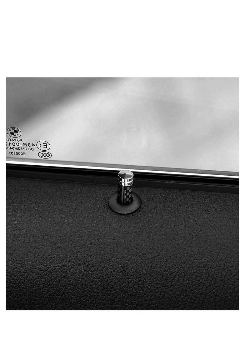 4PCS Universal Door Lock Pin Cover Carbon Fiber Hard Durable Flame Retardant Corrosion Resistant Car Interior Accessories Door Bolt Lock Pin Knob Set Black - Image 2