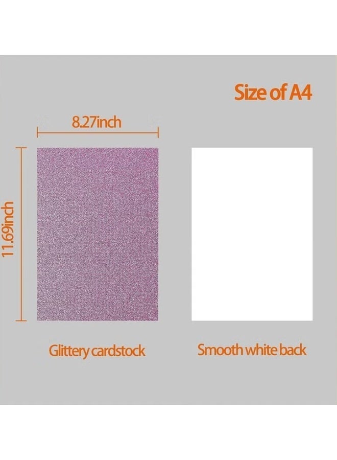 HPRT Glitter Cardstock Paper, 20 Sheets in 20 Colors, A4 Paper with Sparkle Front and White Back for Card Making, Gift Wrapping, Scrapbooking and DIY Crafts (Multicolor, 29.7 × 21 cm) - Image 2