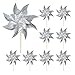 HOOSUN 10 Pack Reflective Pinwheels for Yard and GardenWind Spinners Outdoor Bird Scare DevicesSparkly Windmills for Garden Decor Scare Birds Away Wind Spinners for Outside Patio Yard Lawn - Image 3