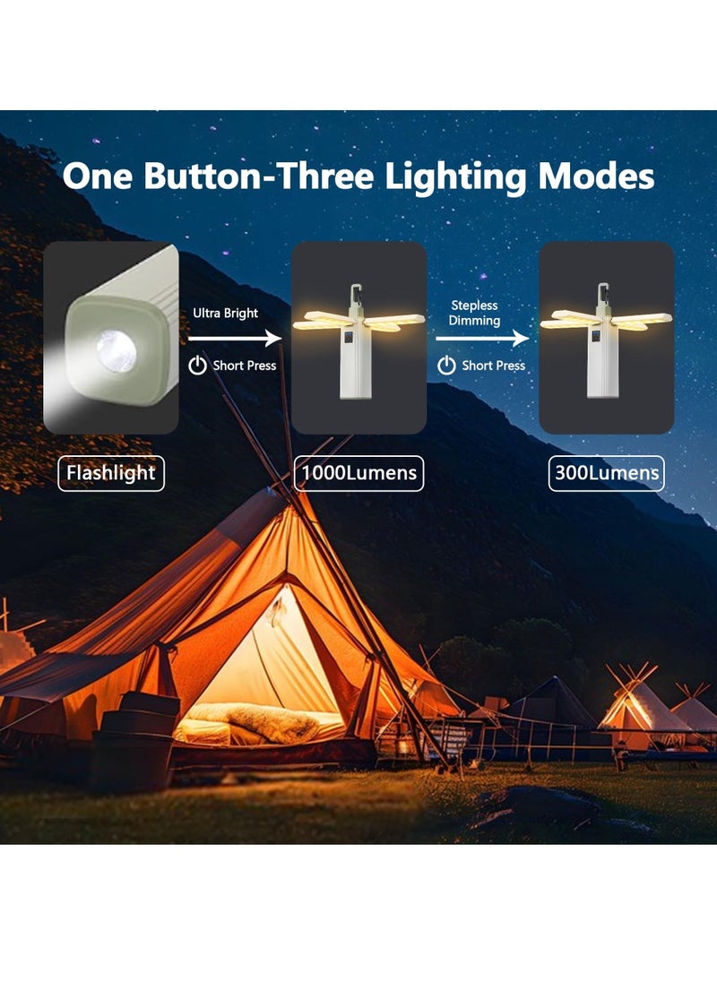Foldable Camping Rechargeable Lantern, 2000mAh, 1000 LM Dimmable LED Flashlight, Waterproof IPX6, Essential Light for Hiking and Camping Essentials - Image 3