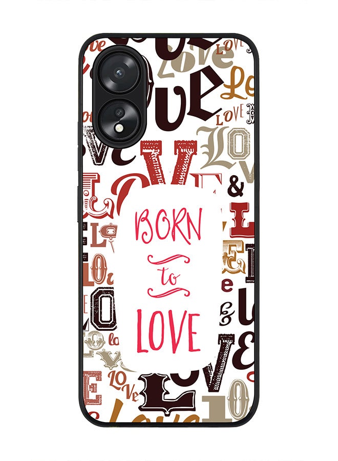 Stylizedd Rugged Black Edge case for Oppo A18 / Oppo A38, Slim fit Soft Case Flexible Rubber Edges Anti Drop TPU Gel Thin Cover - Born To Love - Image 1