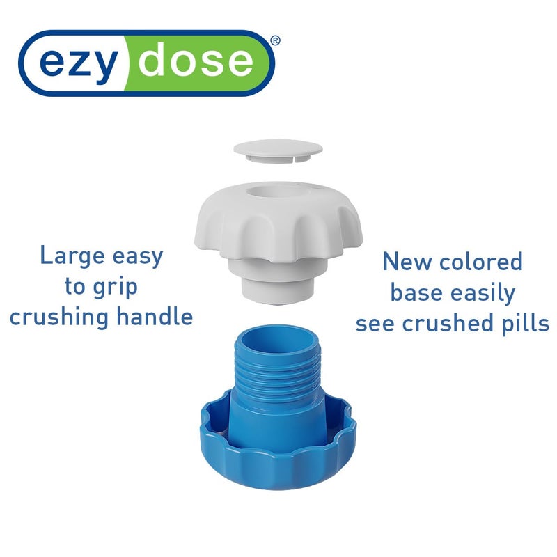 EZY DOSE Pill Crusher and Grinder for Vitamins, Tablets with Storage Compartment, Kids, Pets, Elderly, Effortlessly Crushes Medications into Fine Powder, Easy-to-Use Design, Blue, BPA Free - Image 2