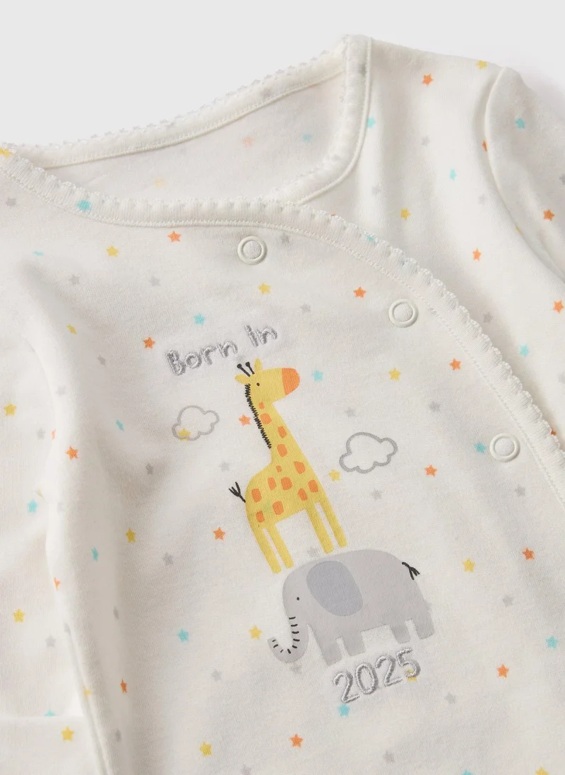 Matalan Baby Cream Born In 2025 Sleepsuit