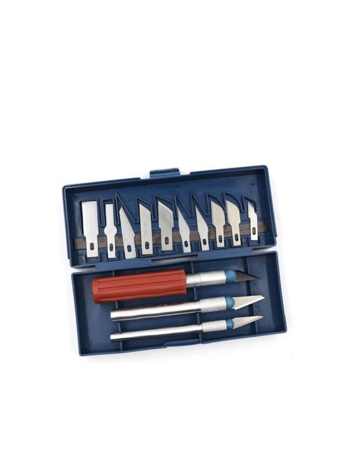 SYOSI SYOSI Craft Cutting Tools, Precision Knife Set Kit Exacto Knives Blades Craft Razor Sculpting Art Tool (13Pcs)  - Image 1