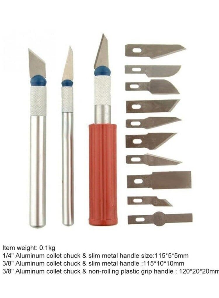 SYOSI SYOSI Craft Cutting Tools, Precision Knife Set Kit Exacto Knives Blades Craft Razor Sculpting Art Tool (13Pcs)  - Image 2