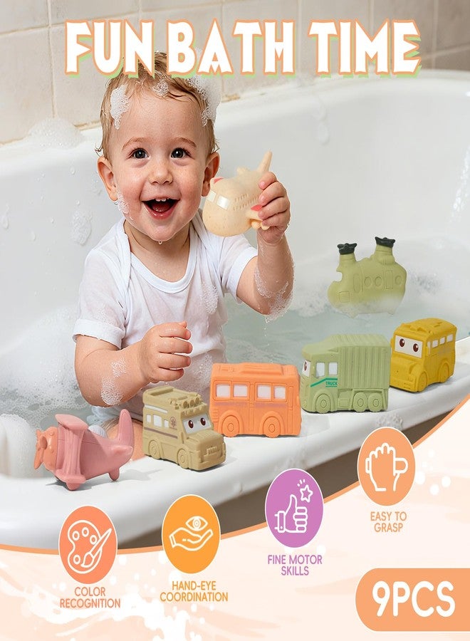 AMCHSURI Baby Bath Toys 9 Pack Cars Floating Bath Toys Mold Free, for Infants 6-12 & Kids Ages 1-3, No Hole Bathtub Toys for Toddlers 1-3 Water Pool Toy for Baby Toddler - Image 4