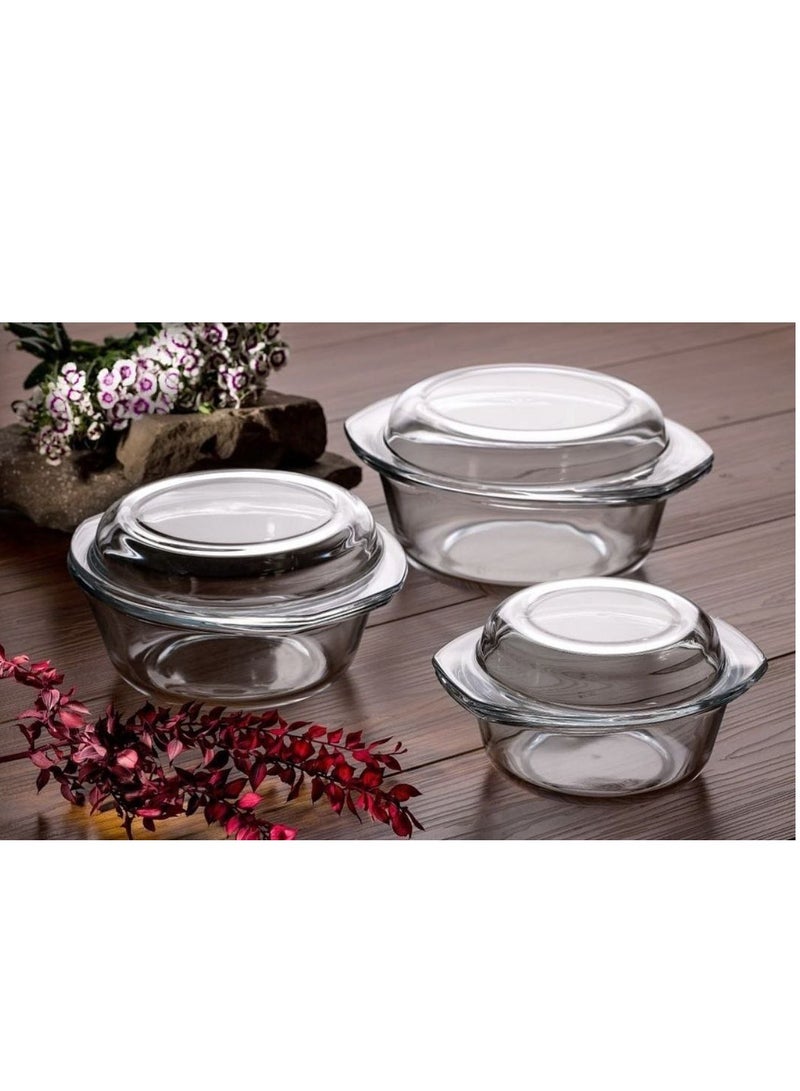 A 6-piece Turkish pot set for the oven, dishwasher, microwave, and serving directly Size 16 cm Size 20cm Size 22 cm  - Image 1