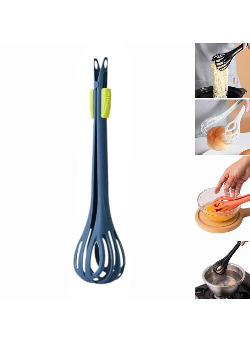CMGTYYD 2 in 1 Food Clip & Egg Whisk, Multifunctional Egg Beater, Handheld Egg Whisk Blender Bread Clip, Bread Clip Handheld Blende, Multifunctional Kitchen Tool for Cooking, Mixing, Barbecue Blue  - Image 1