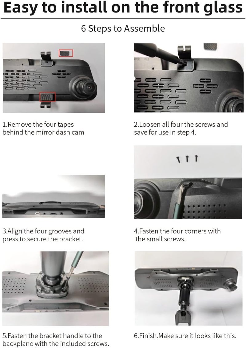 WOLFBOX OEM Bracket for T10 Plus Mirror Dash Cam - Image 4