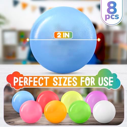 KETAR 8 Pcs Glow in The Dark Sticky Balls for Ceiling 2 Reusable Neon Soft TPR Glow Ball After Light Exposure SelfAdhesive Sensory Squishy Balls Good for Relaxation Party Favors for Celebrations - Image 5