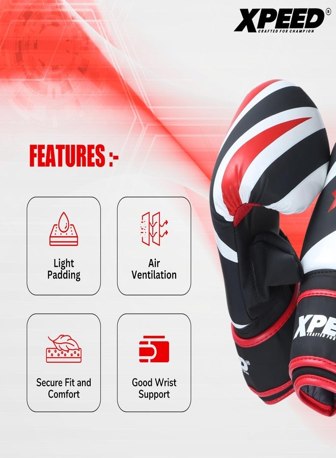 Xpeed Boxing Gloves for Training, Muay Thai, Punching Bags, Sparring with a Pair of Hand Wraps || Bag Gloves Set || Boxing Gloves for Men & Women (Pair of 1) (M) - Image 4