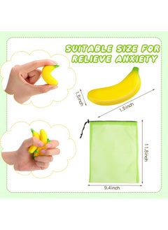 Jerify 37 Pieces Mini Banana Stress Toys Banana Stress Relief Toys With Mesh Drawstring Bag Pu Banana Toy Stretchy Banana Fidget Toy Relief Banana Stress Balls For Birthday Stress Relief Party Favors  - Image 2