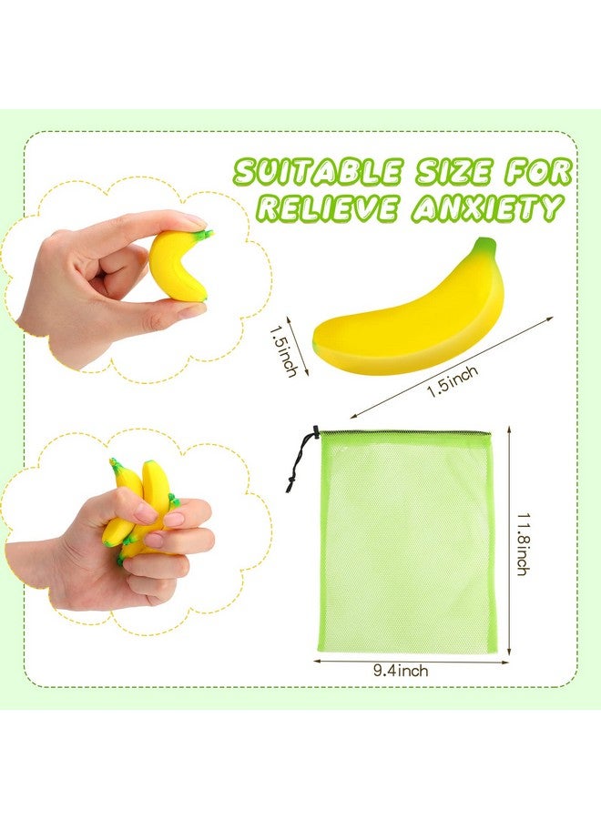 Jerify 37 Pieces Mini Banana Stress Toys Banana Stress Relief Toys With Mesh Drawstring Bag Pu Banana Toy Stretchy Banana Fidget Toy Relief Banana Stress Balls For Birthday Stress Relief Party Favors - Image 2