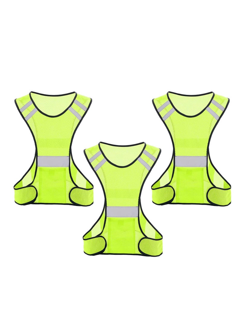KASTWAVE High Visibility Reflective Safety Vest with Large Pocket for Night Running, Cycling & Walking - Breathable, Lightweight, ANSI Compliant Gear (3 Pcs)  - Image 1