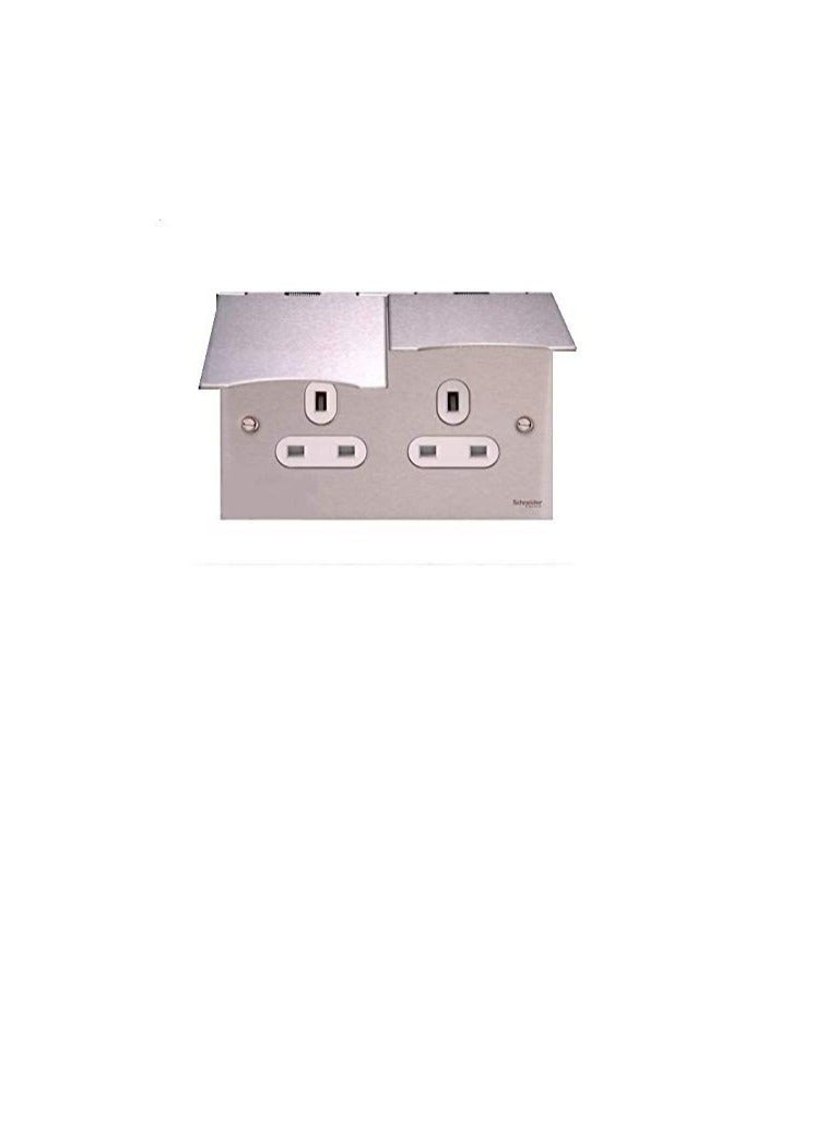 Schneider Electric GU3252WSS Flat Plate 13A Ultimate Twin Floor Socket (88 x 148mm) - Image 2