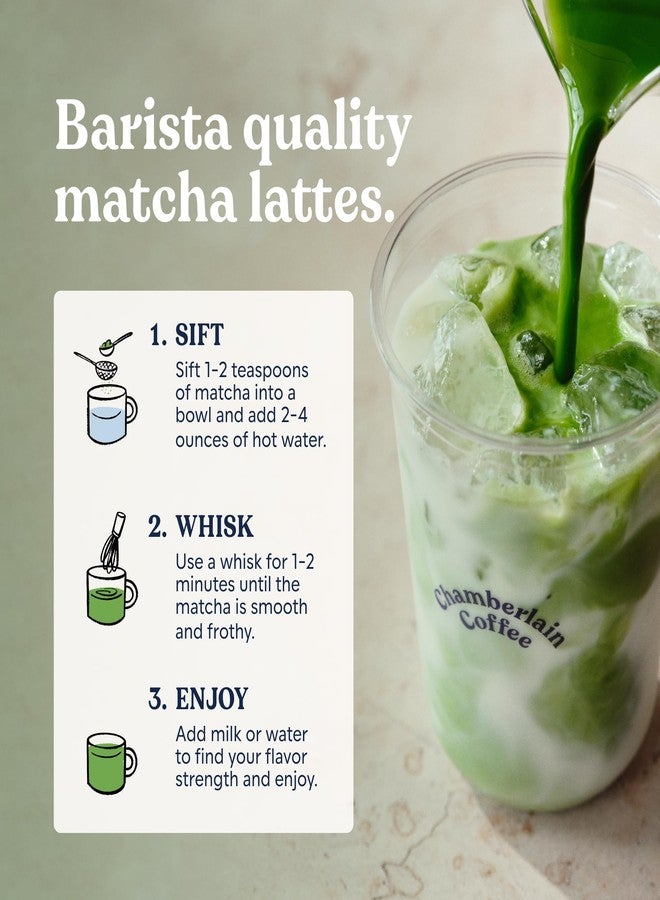 Chamberlain Coffee Vanilla Matcha Powder - Ceremonial Grade Matcha Powder w/Madagascar Vanilla, First Harvest, Gluten-Free Flavor for Hot & Iced Drinks, Premium Organic Ingredients - (30g / 1.06 oz) - Image 5