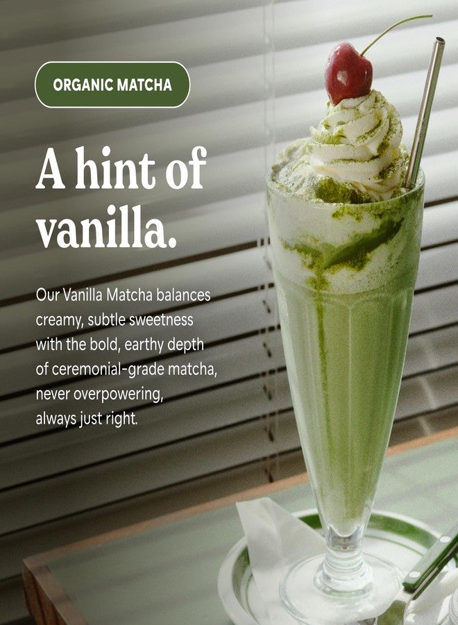 Chamberlain Coffee Vanilla Matcha Powder - Ceremonial Grade Matcha Powder w/Madagascar Vanilla, First Harvest, Gluten-Free Flavor for Hot & Iced Drinks, Premium Organic Ingredients - (30g / 1.06 oz) - Image 3