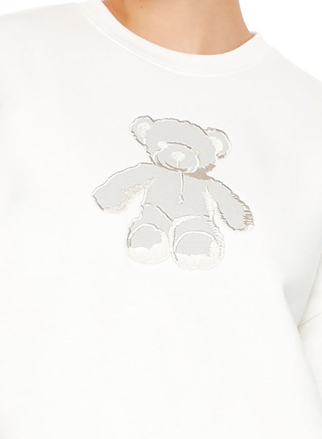 FOREVER 21 Embroidered Teddy Bear Sweatshirt  - Image 5