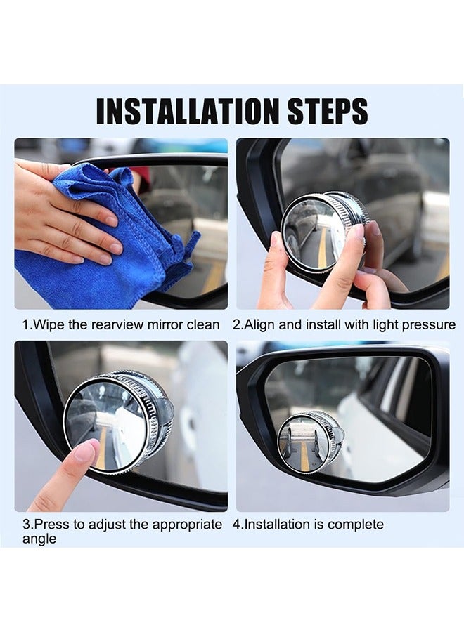 2PCS Car Blind Spot Mirrors, 360° Rotating Rearview Auxiliary Mirrors with Suction Cup for Car Truck SUV - Image 3