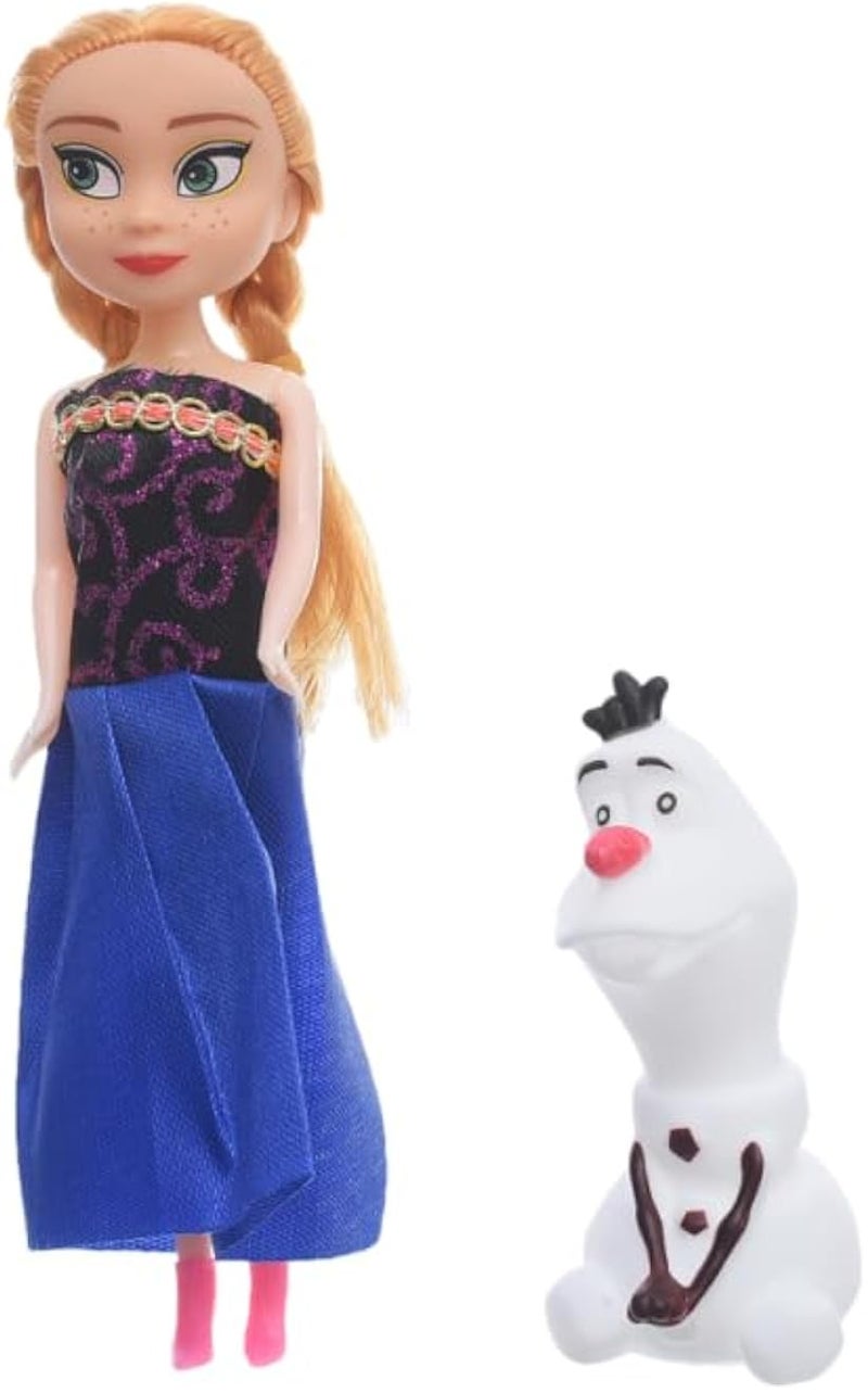 صندوق أزياء معدني يحتوي على دمية بلاستيكية لطيفة مصممة بشخصية كرتونية ولوازمها مصنوعة خصيصًا لإضافة المزيد من المرح للفتيات - متعدد الألوان