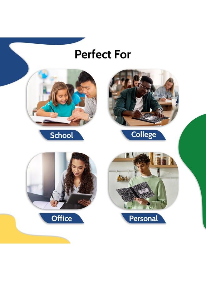 EPI Wide Ruled Black Marble Composition Notebook, 100 Sheet, 3-Pack - Image 5