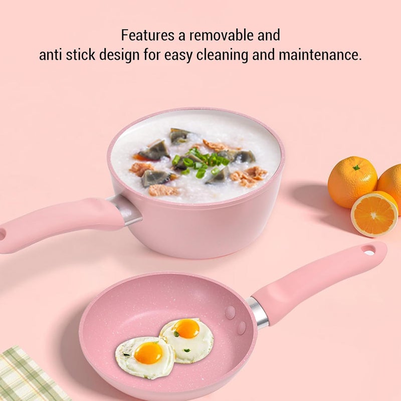 Varied dimensions Nonstick Frying Pan and Milk Pot Set, Aluminum Alloy Removable Cookware for Electric Ceramic Stove, Even Heating, Easy, Compact for Small Kitchen Wide range compatible material Updated modern design Global assemble options Pre-sale confirmed stock All environment compatible Land transit & shipment compatible Easy clean surface Ready-to-ship local stock Multi-purpose fine material Light sturdy raw material Assorted trendy color picks Pre-stock well-packed goods High precision lightweight material KSA market compliant quality Compact trendy practical build Working day delivery service Modern color selections Assorted color options Multi stock guarantee supply Ready order processing Sufficient order stock Ready post purchase fulfill All storage type compatible Global versatile design - Image 4