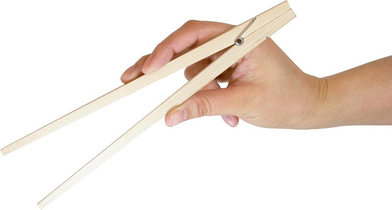 Kikkerland EZ Chopsticks Set - 4-Piece Wooden Chopsticks with Clothespin Design