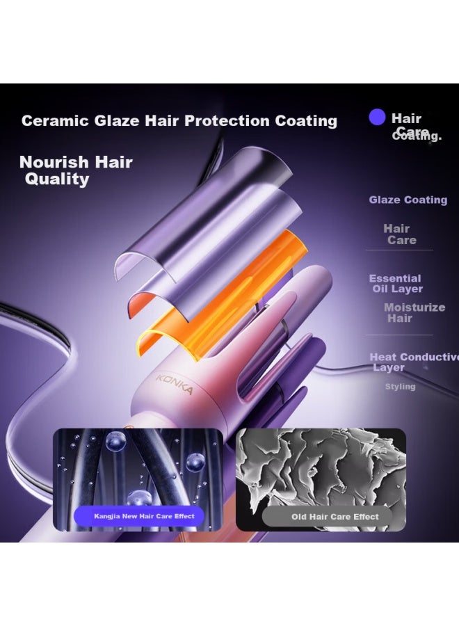 Konka Fully Automatic 32mm Curling Iron For Women, Negative Ion Big Waves, Dormitory Lazy Voluminous Hair, Damage-free, Anti-scald, Long-lasting Styling, New Year Birthday Valentine's Day Gift For Gir - Image 2