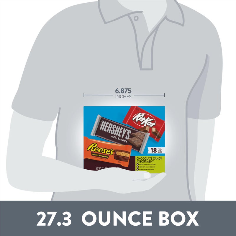 Hershey's صندوق حلوى الشوكولاتة بالحليب المتنوعة من هيرشي، كيت كات وريسيس، 27.3 أونصة (18 قطعة) - Image 4