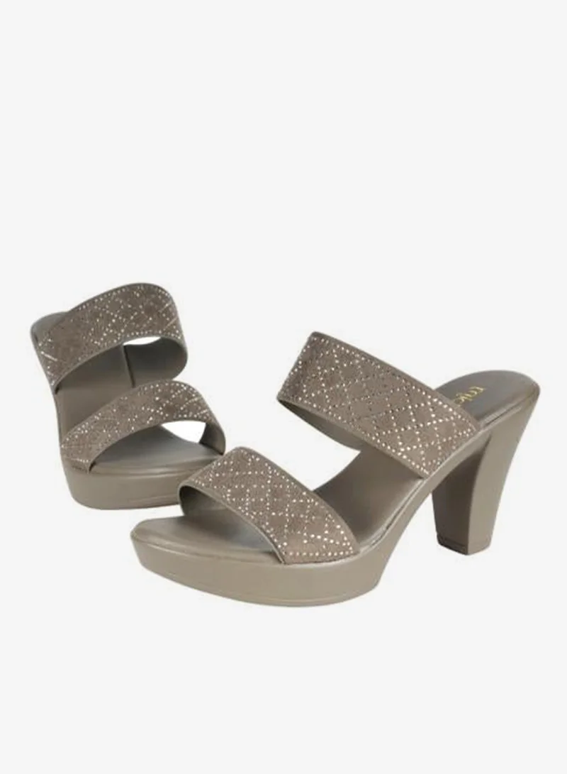 Michelle Morgan Khaki 092-2915 Michelle Morgan Ladies High Heel Sandals 913RJ096 Khaki for Women | Best Price UAE