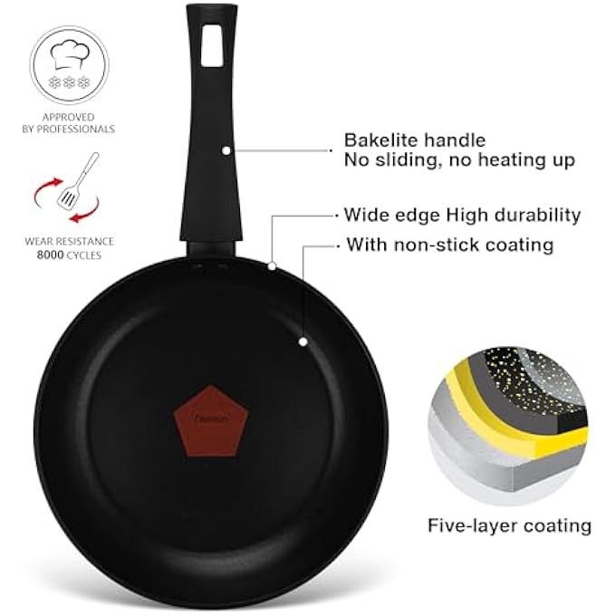 فيسمان مقلاة 26 سم، مقلاة ألومنيوم غير لاصقة، سلسلة مفضلة، طلاء Greblon G2، تقنية ألمانية، متوافقة مع الحث، مقبض من الباكليت، تصميم مطروق - Image 4