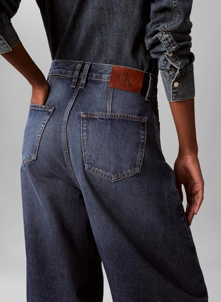 Calvin Klein Jeans  Essential Barrel Jeans for Women | Best Price UAE