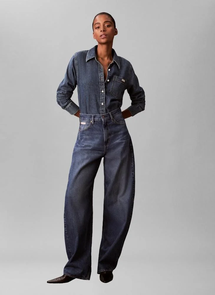 Calvin Klein Jeans  Essential Barrel Jeans for Women | Best Price UAE