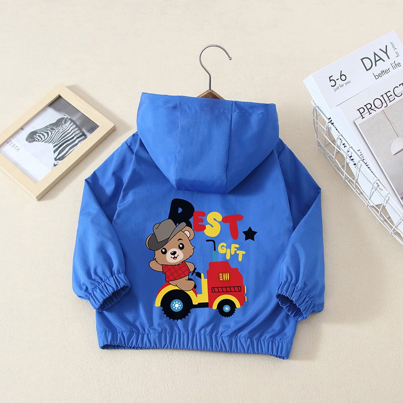 Boys' Spring Coat Children'S Coat Boys' Spring Jacket Clothes Boys' Baby Hooded Top Trendy - Image 1