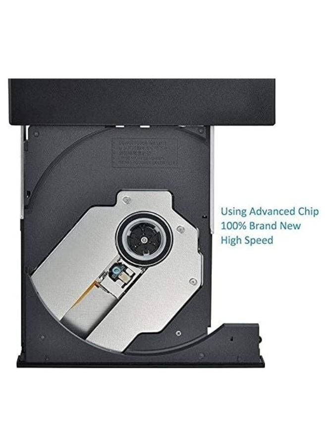 XLT - External CD DVD Drive, CD DVD +/-RW Drive DVD/CD ROM Burner Writer And Optical Drive Compatible with Laptop Desktop PC Windows 11/10/8/7 Linux OS. - Image 1