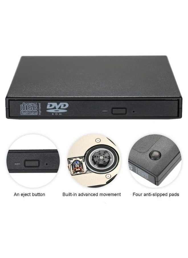 XLT - External CD DVD Drive, CD DVD +/-RW Drive DVD/CD ROM Burner Writer And Optical Drive Compatible with Laptop Desktop PC Windows 11/10/8/7 Linux OS. - Image 1