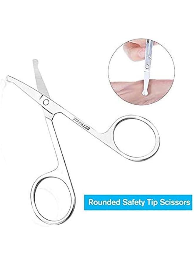 BWSJ Small Curved Nose Hair Scissors with Safety Rounded Ti for Grooming and Trimming eyebrows Eyelashes Facial Hair and Nails  Set of 2 - Image 4