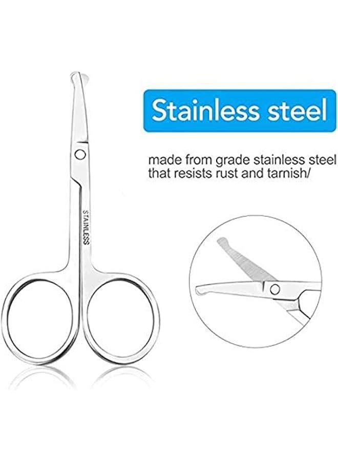 BWSJ Small Curved Nose Hair Scissors with Safety Rounded Ti for Grooming and Trimming eyebrows Eyelashes Facial Hair and Nails  Set of 2 - Image 5