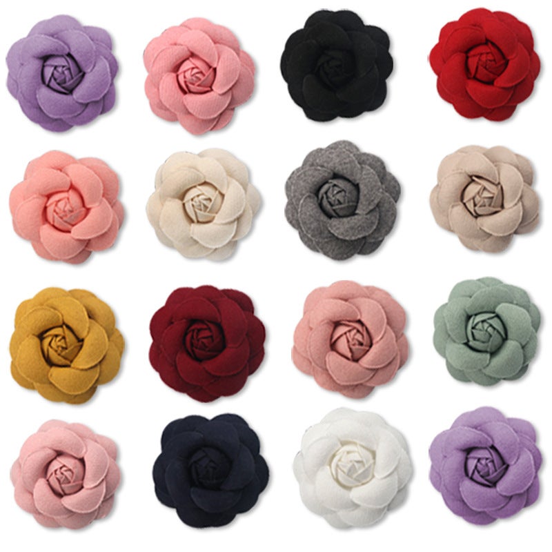 Korean Small Fragrance 6.5Cm Camellia Diy Handmade Fabric Accessories Corsage Shoe Flower Dress Gift Box Accessories Flowers - Image 2