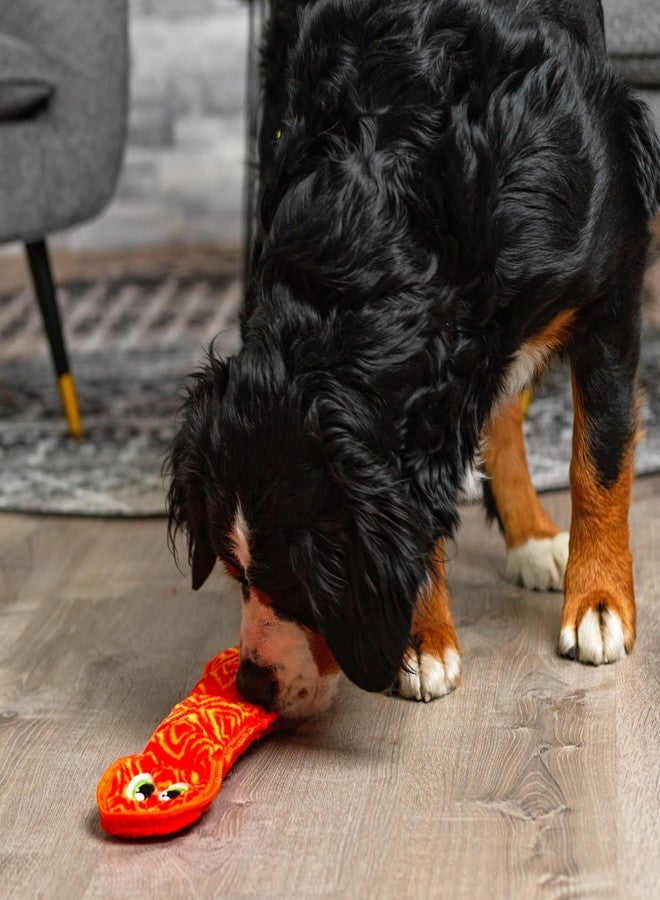 Outward Hound Durablez Stuffing-Free Squeaky Interactive Dog Toy, Tough Plush, Snake, Pink, Large - Image 5