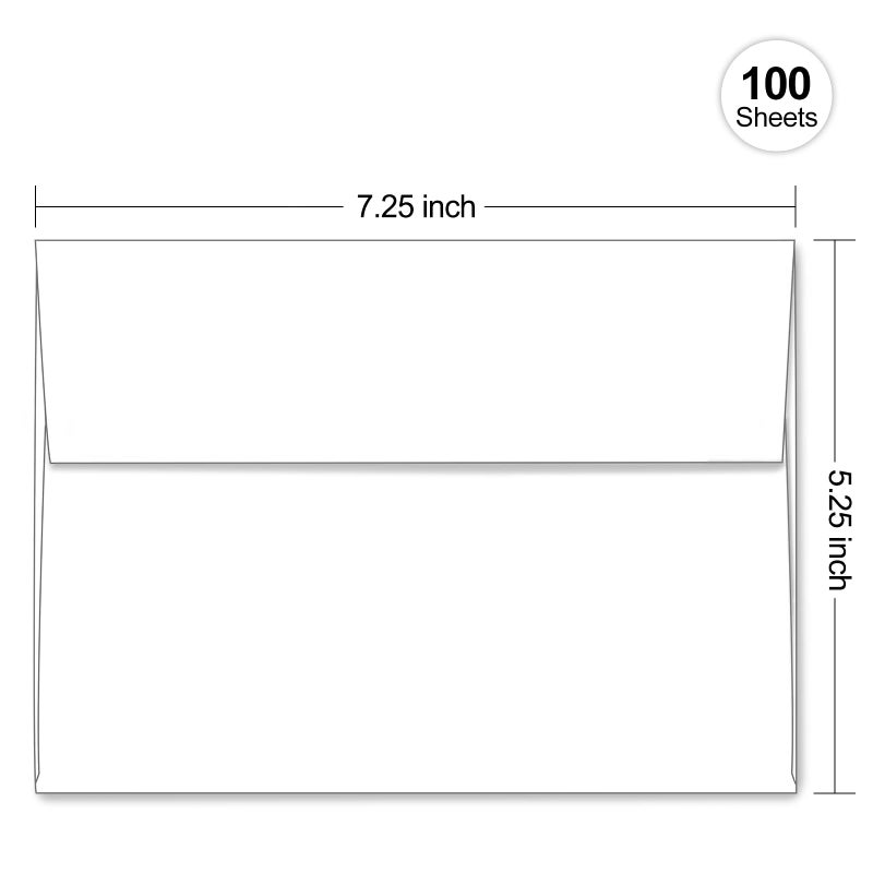 Goefun A7 White Self Seal Envelopes 100 Pack, Goefun Printable Envelopes for 5x7 Cards, Invitations, Weddings, Graduation, Photos, Baby Shower| 5.25 x 7.25 inches,120GSM - Image 2