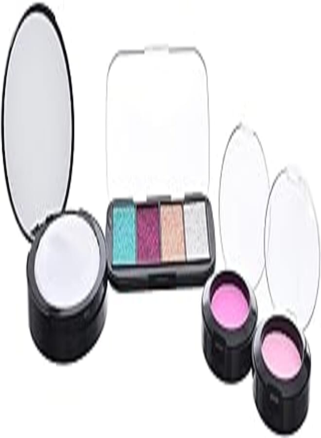 Plastic Makeup Kit Toy Contains Fabric Bag With Blushes And Brushes Add More Entertaining For Girls Set Of 11 Pieces - Multi Color 