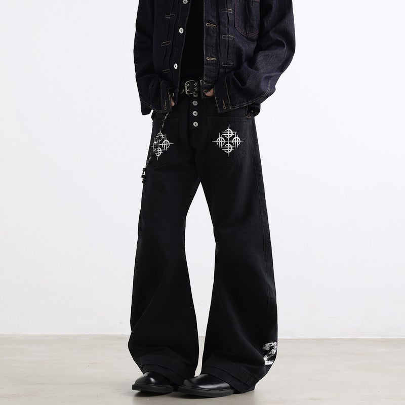 Unisex Classic Denim Jeans Loose Fit Daily Outdoor Wear - Image 1