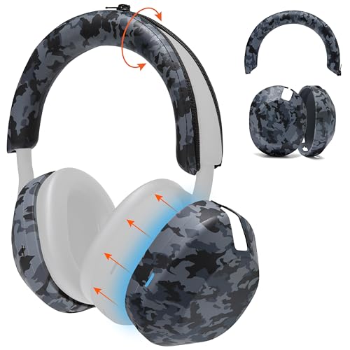 WC ShellZ XM5 - Protective Headphone Exterior Shell & Headband Covers for Sony WH1000XM5 Made by Wicked Cushions | Made with Premium Silicone | Black Camo - Image 1